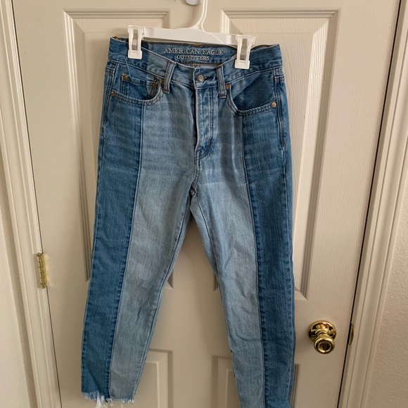 split denim jeans